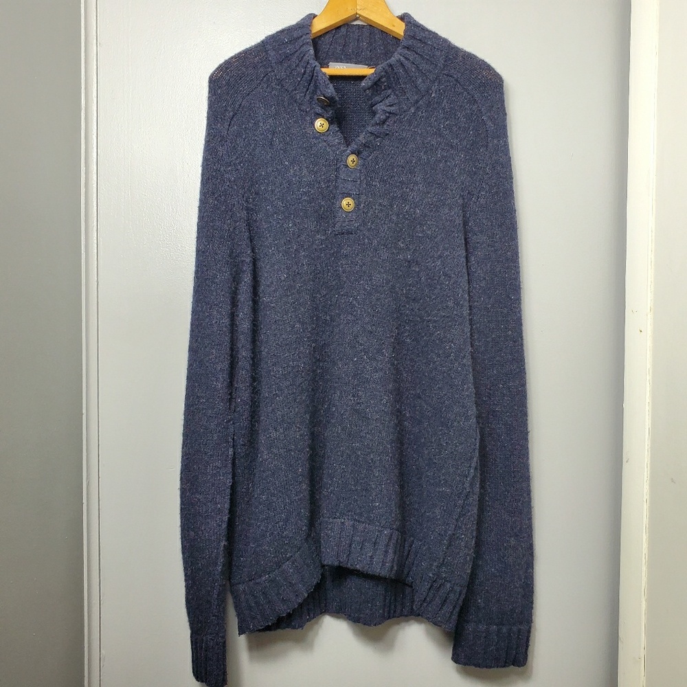 VINCE Dark Blue Wool Blend Pullover Sweater